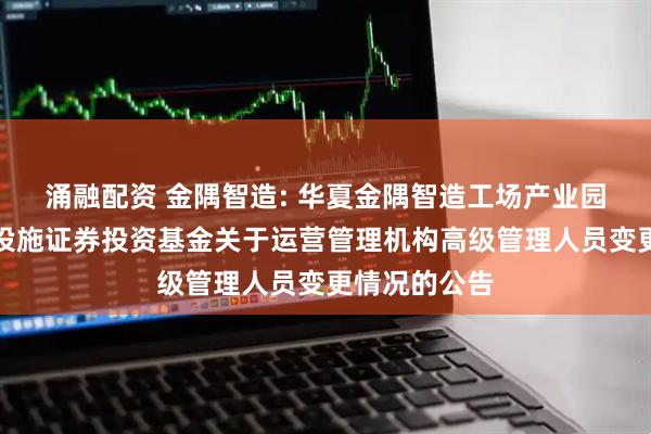 涌融配资 金隅智造: 华夏金隅智造工场产业园封闭式基础设施证券投资基金关于运营管理机构高级管理人员变更情况的公告