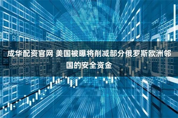 成华配资官网 美国被曝将削减部分俄罗斯欧洲邻国的安全资金